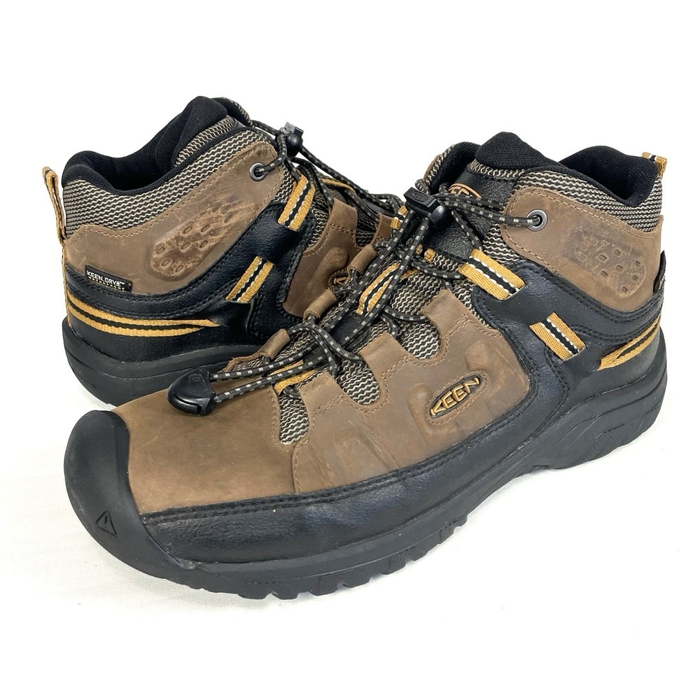 Keen Targhee Dark Earth/Golden Brown Leather Waterproof Hiking Boots Youth 5 - Picture 2 of 10